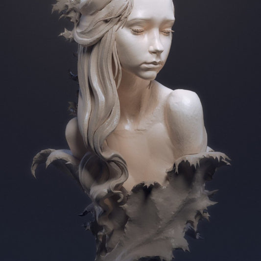 Fae in Prickly Leaves Bust